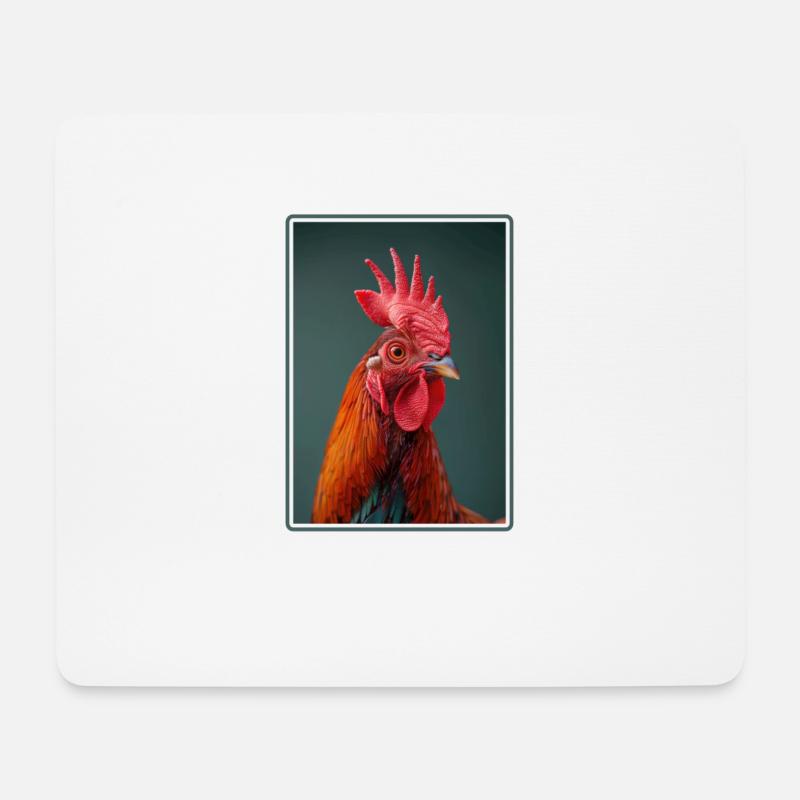 Rooster Hähne Hahn - Mousepad (Querformat) - Weiß