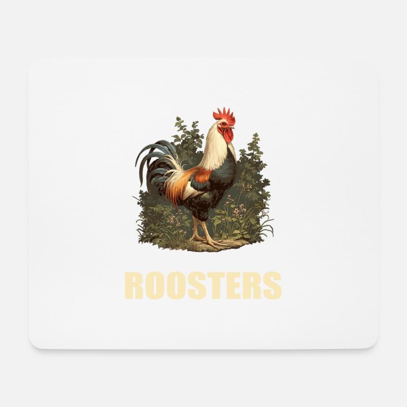 Rooster Hähne Hahn - Mousepad (Querformat) - Weiß