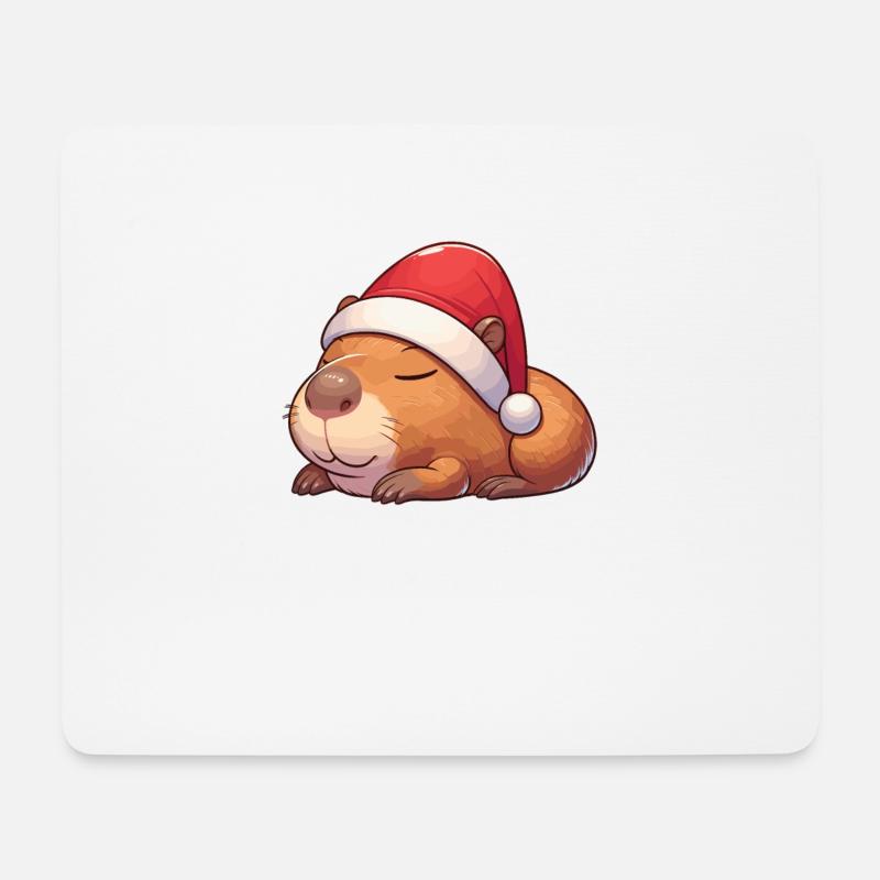 Weihnachtsmütze Weihnachten Lichterkette - Mousepad (Querformat) - Weiß