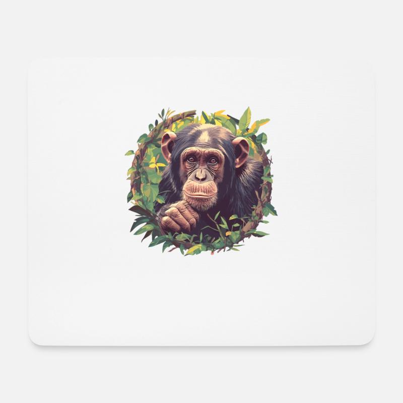 Chimpanzee Schimpansen Schimpanse - Mousepad (Querformat) - Weiß