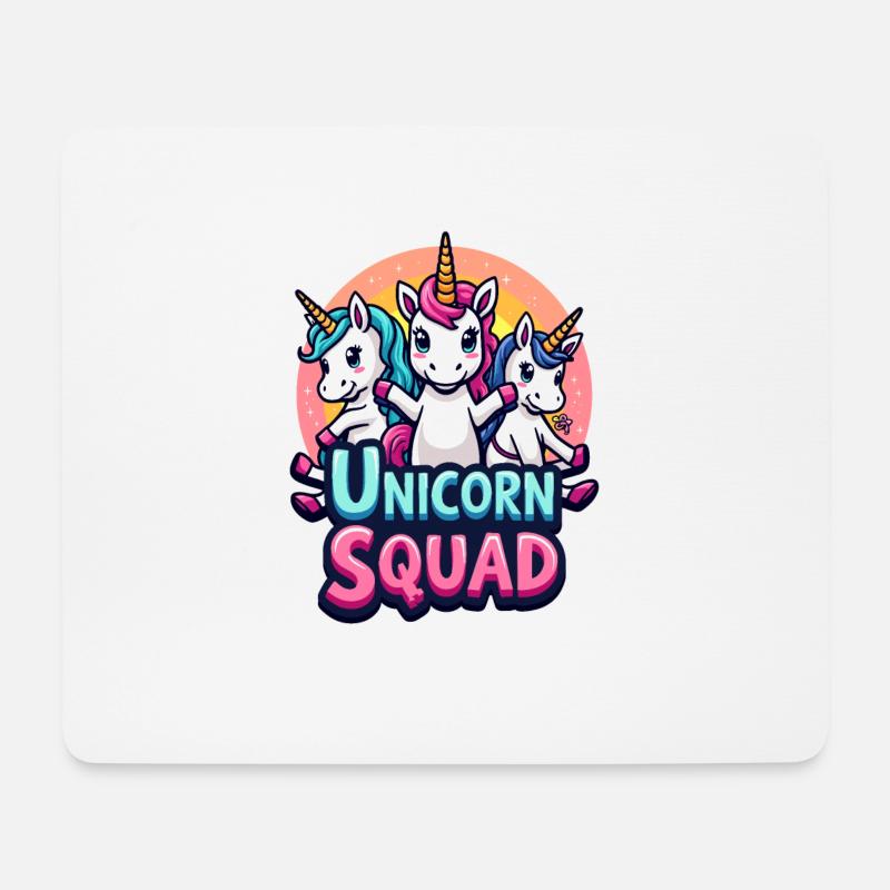 Buntes Einhorn Squad Fantasy Art Fun für Kinder - Mousepad (Querformat) - Weiß