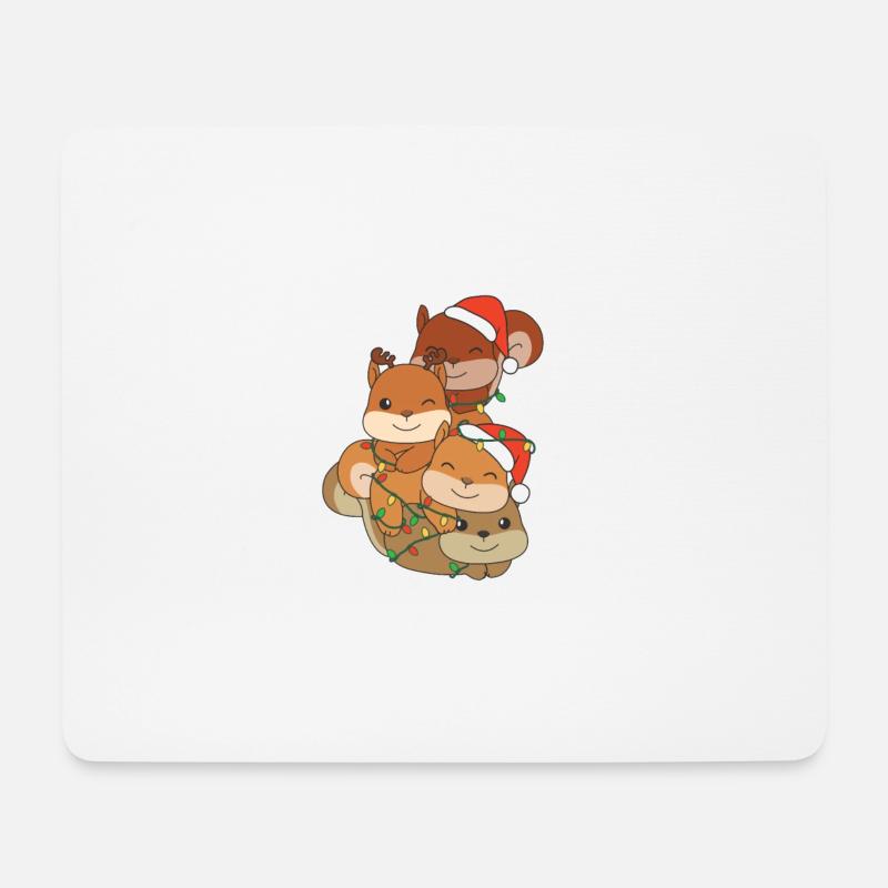 Eichhörnchen Weihnachtsbaum Weihnachts Tiere - Mousepad (Querformat) - Weiß