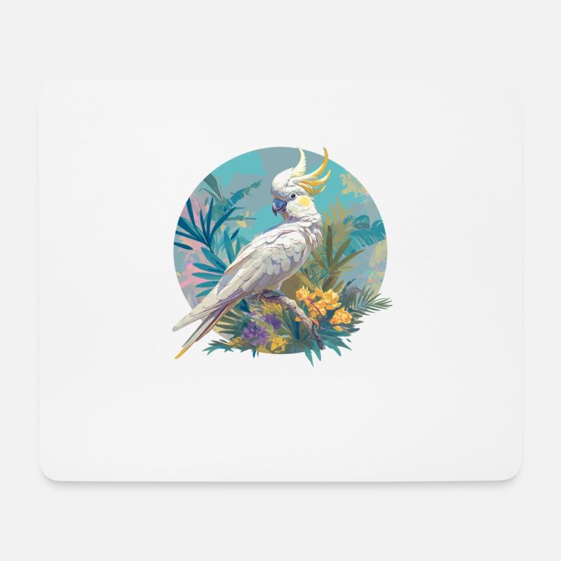 Cockatoo Kakadus Kakadu - Mousepad (Querformat) - Weiß