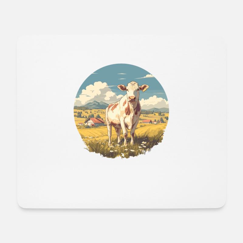 Kühe Kuh - Mousepad (Querformat) - Weiß