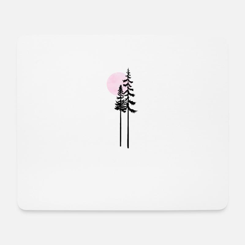 Mondschein-Silhouette Moonlit Silhouette - Mousepad (Querformat) - Weiß