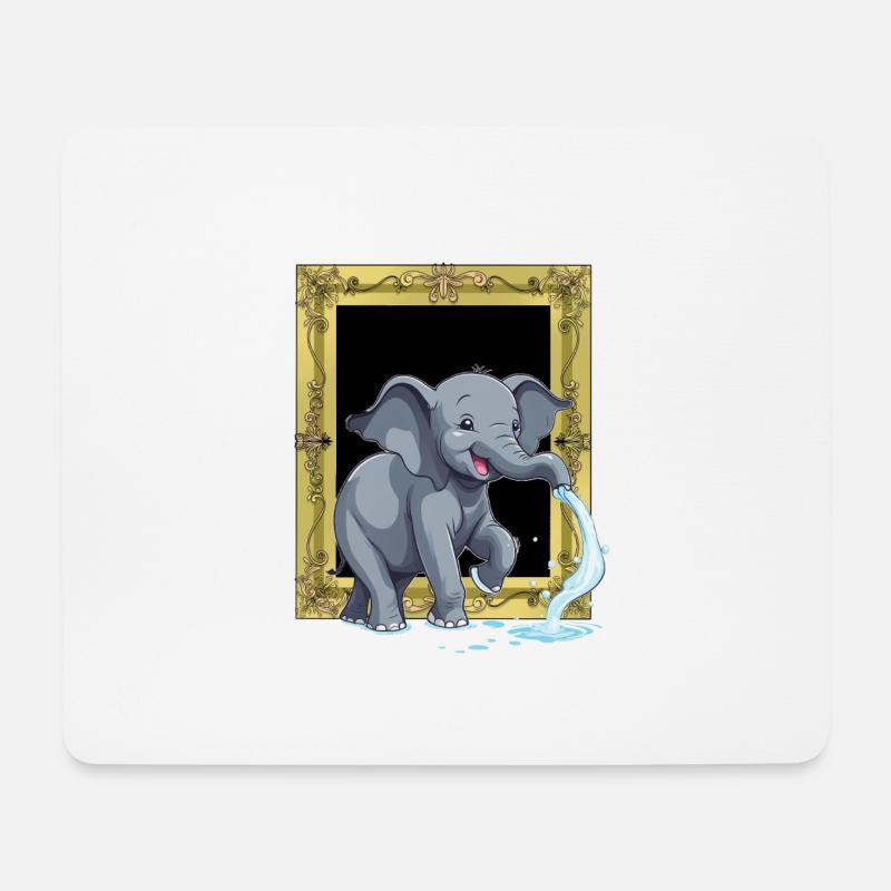 Elefant Elefanten Rüssel - Mousepad (Querformat) - Weiß
