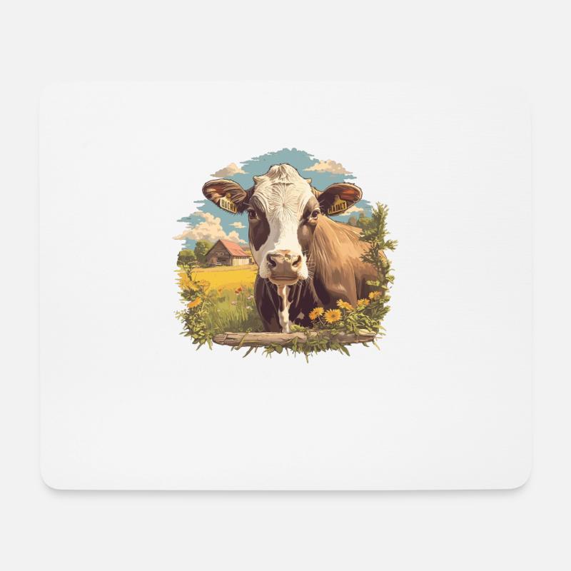 Kühe Kuh - Mousepad (Querformat) - Weiß
