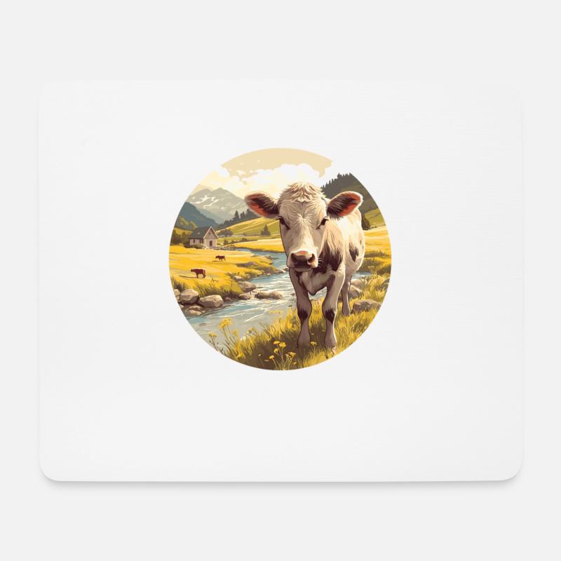 Kühe Kuh - Mousepad (Querformat) - Weiß