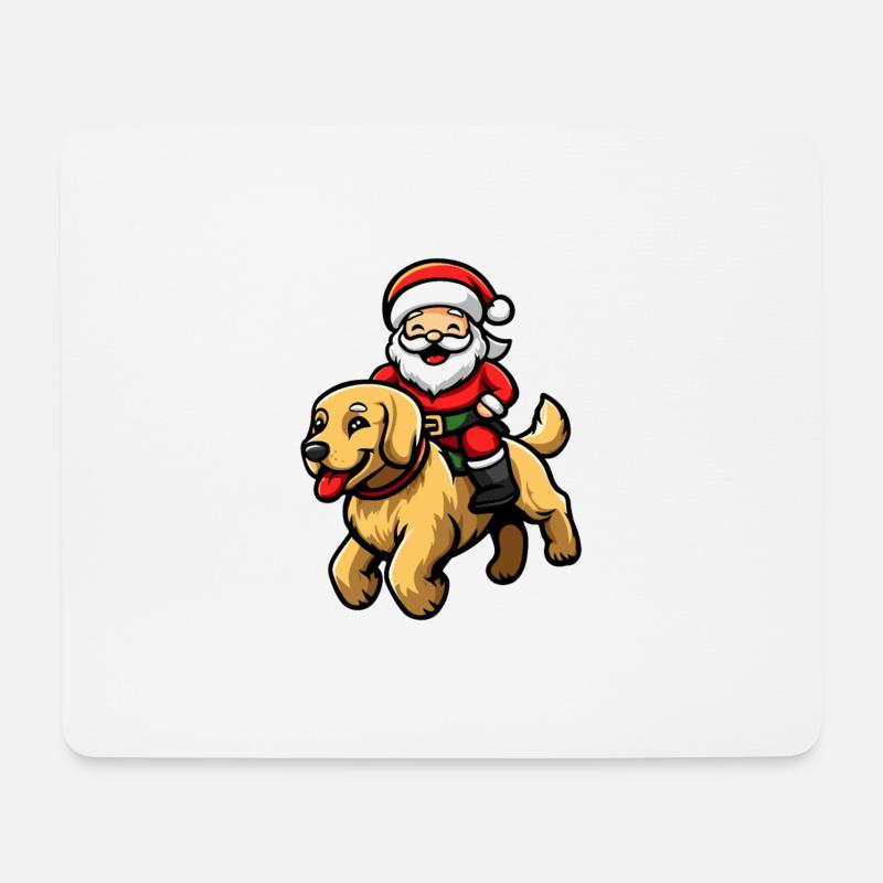 Golden Retriever Hund Weihnachtsmann Lustig - Mousepad (Querformat) - Weiß