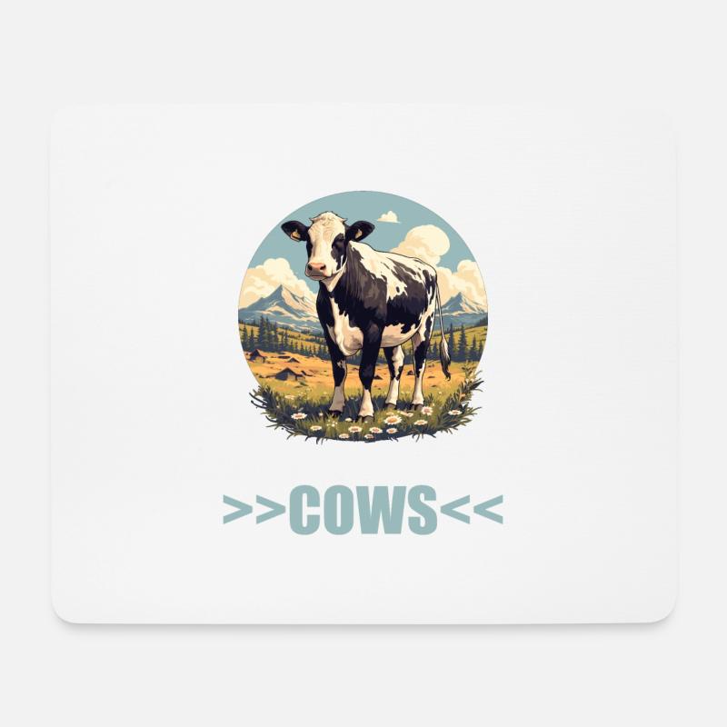 Kühe Kuh - Mousepad (Querformat) - Weiß