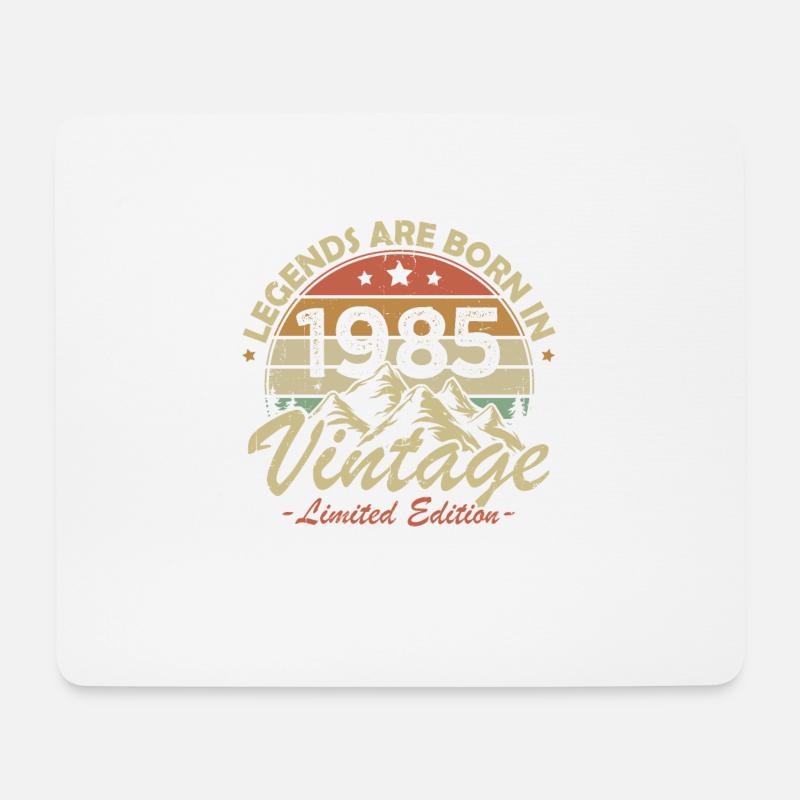 Die Legenden werden 1985 geboren Vintage Geschenk - Mousepad (Querformat) - Weiß