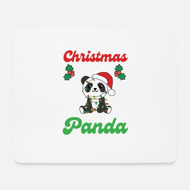 Weihnachten ist besser mit einem Panda - Mousepad (Querformat) - Weiß