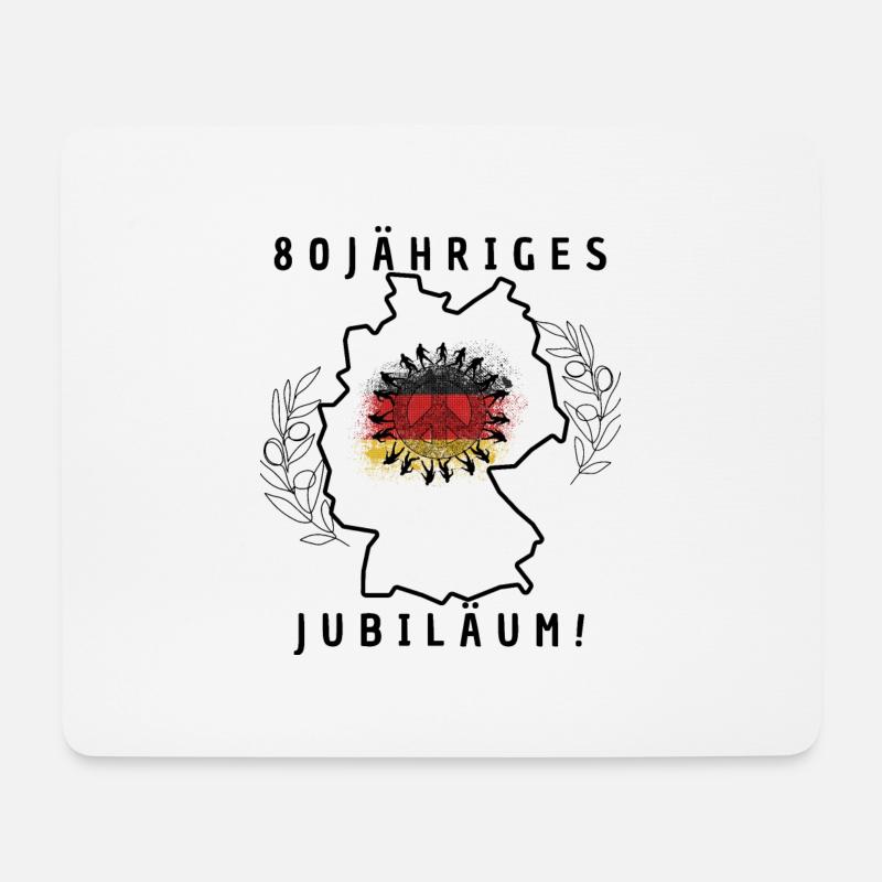 80 Jahre Frieden in Deutschland - Mousepad (Querformat) - Weiß