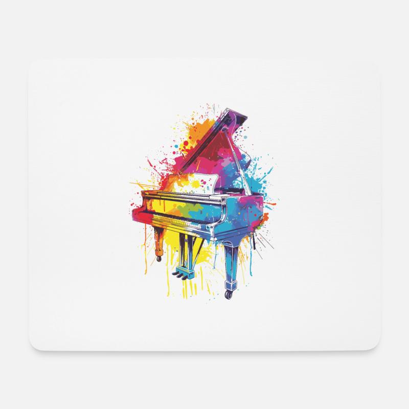 Klavier - Mousepad (Querformat) - Weiß