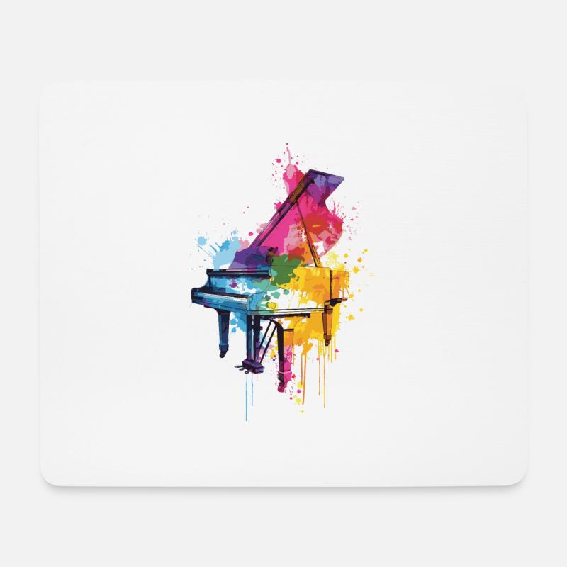 Klavier - Mousepad (Querformat) - Weiß