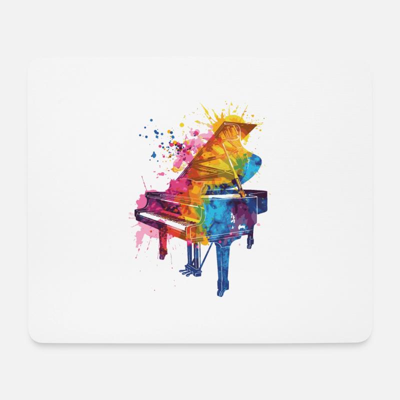 Klavier - Mousepad (Querformat) - Weiß