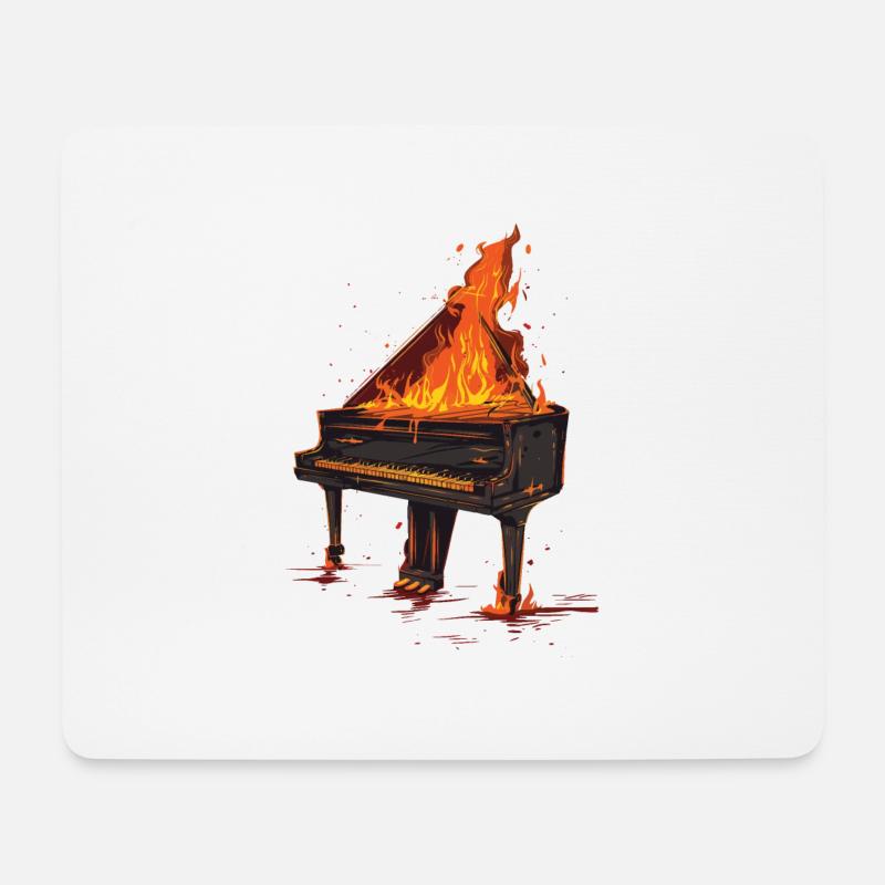 Klavier - Mousepad (Querformat) - Weiß