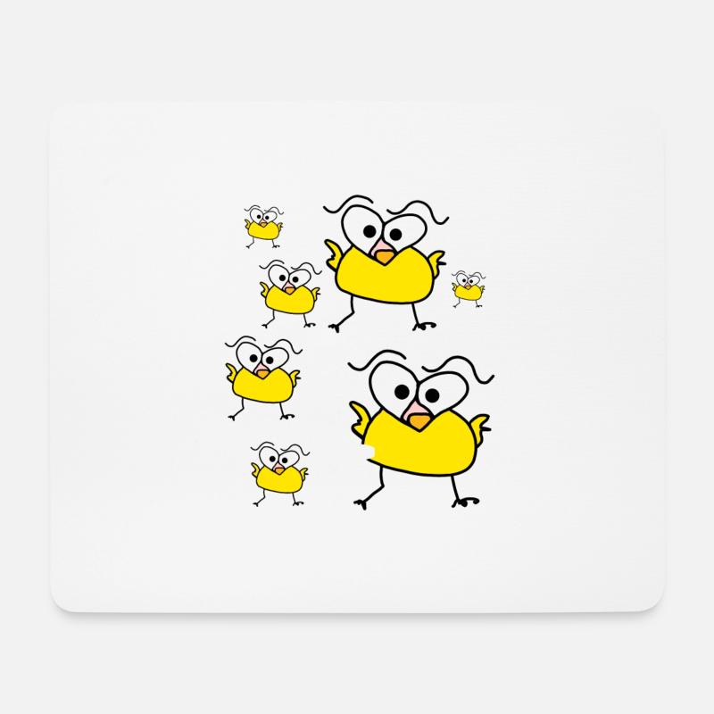 Sieben Hüner zieben Stück lustig - Mousepad (Querformat) - Weiß