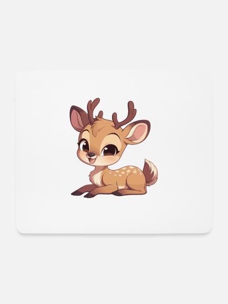 Hirsche Hirsch - Mousepad (Querformat) - Weiß