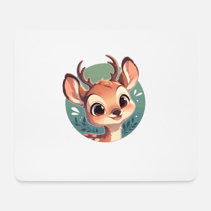 Hirsche Hirsch - Mousepad (Querformat) - Weiß