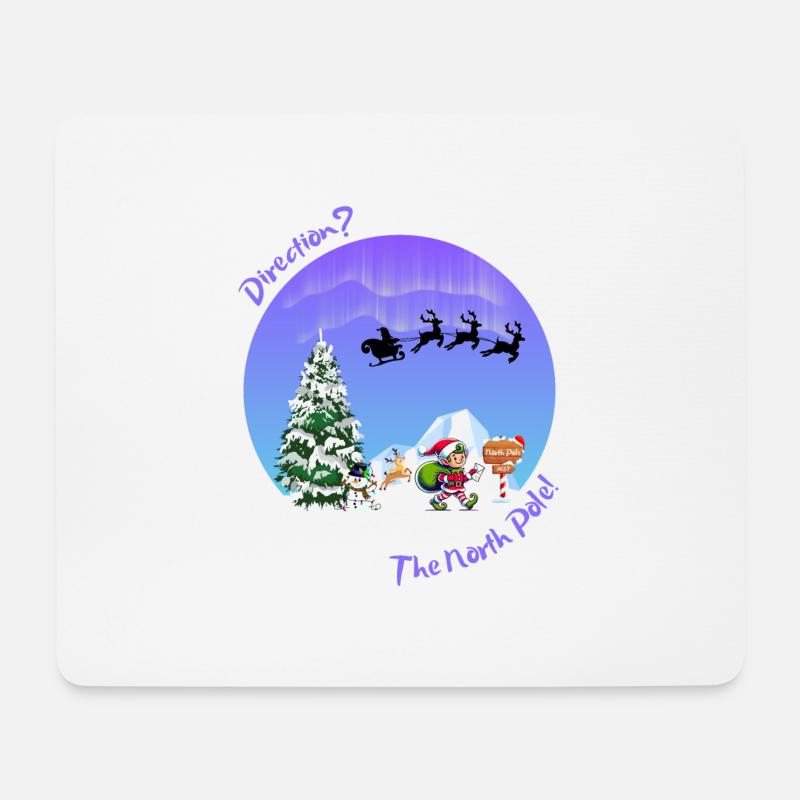 Weihnachtspost. Weihnachtselfen posten. Nordpol - Mousepad (Querformat) - Weiß