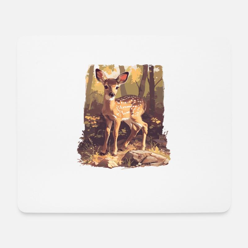 Hirsche Hirsch - Mousepad (Querformat) - Weiß