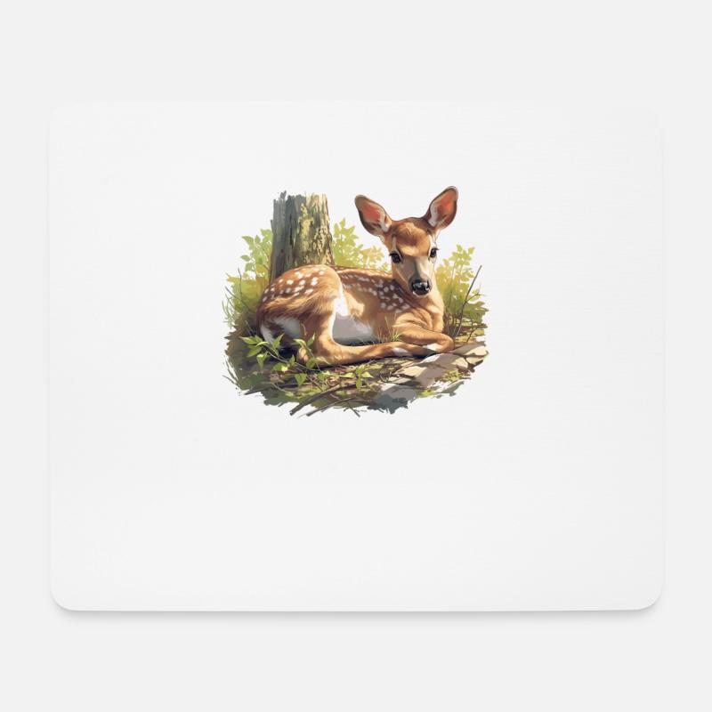 Hirsche Hirsch - Mousepad (Querformat) - Weiß