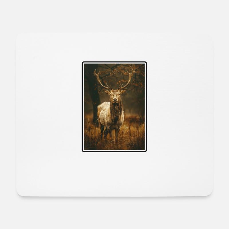 Hirsche Hirsch - Mousepad (Querformat) - Weiß