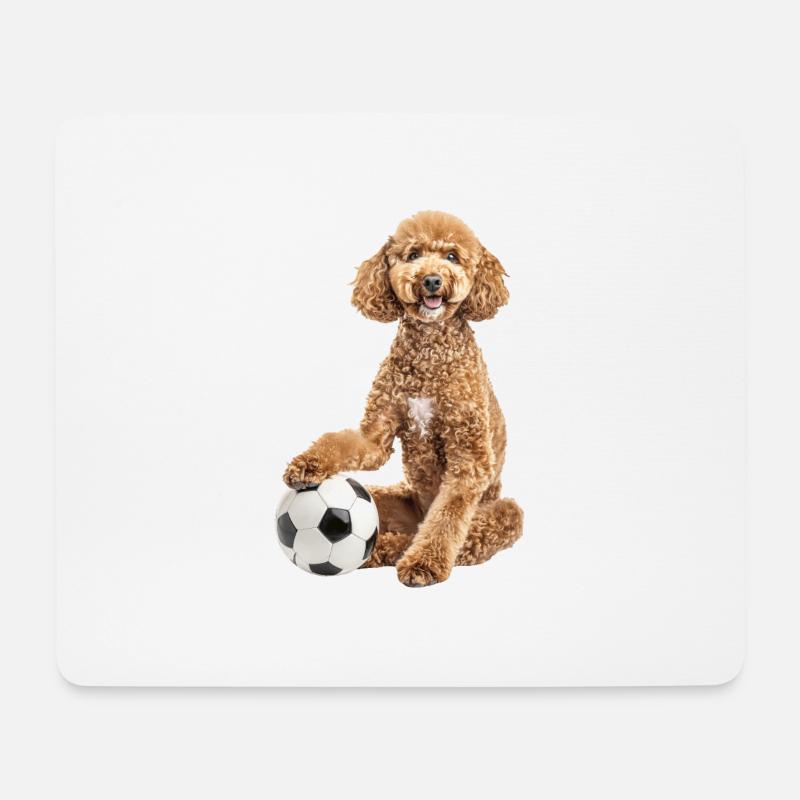 Pudel - Mousepad (Querformat) - Weiß