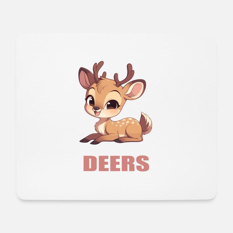 Hirsche Hirsch - Mousepad (Querformat) - Weiß
