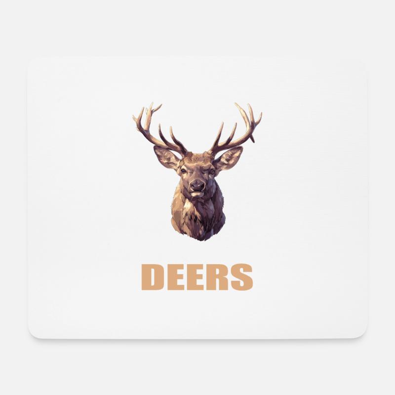 Hirsche Hirsch - Mousepad (Querformat) - Weiß