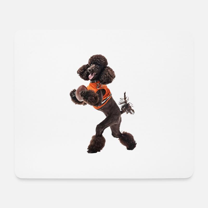 Pudel - Mousepad (Querformat) - Weiß