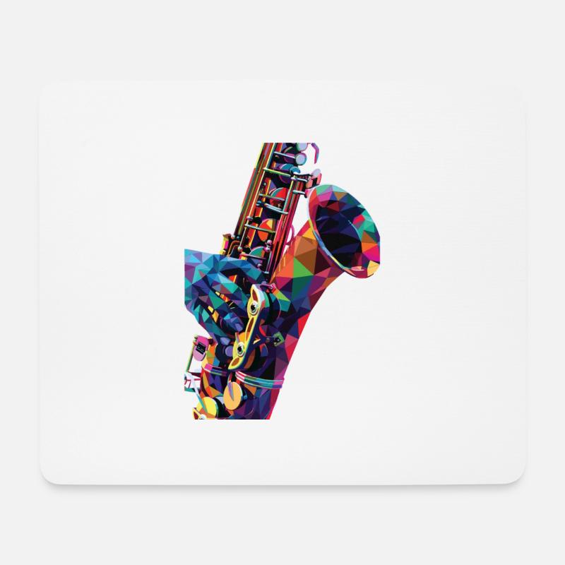 Saxophon - Mousepad (Querformat) - Weiß