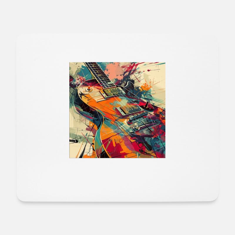Gitarre - Mousepad (Querformat) - Weiß