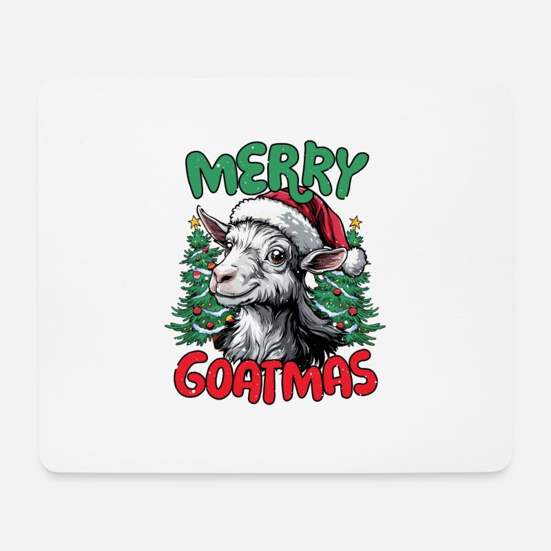 Merry Goatmas Lustiges Ziegen Weihnachts - Mousepad (Querformat) - Weiß