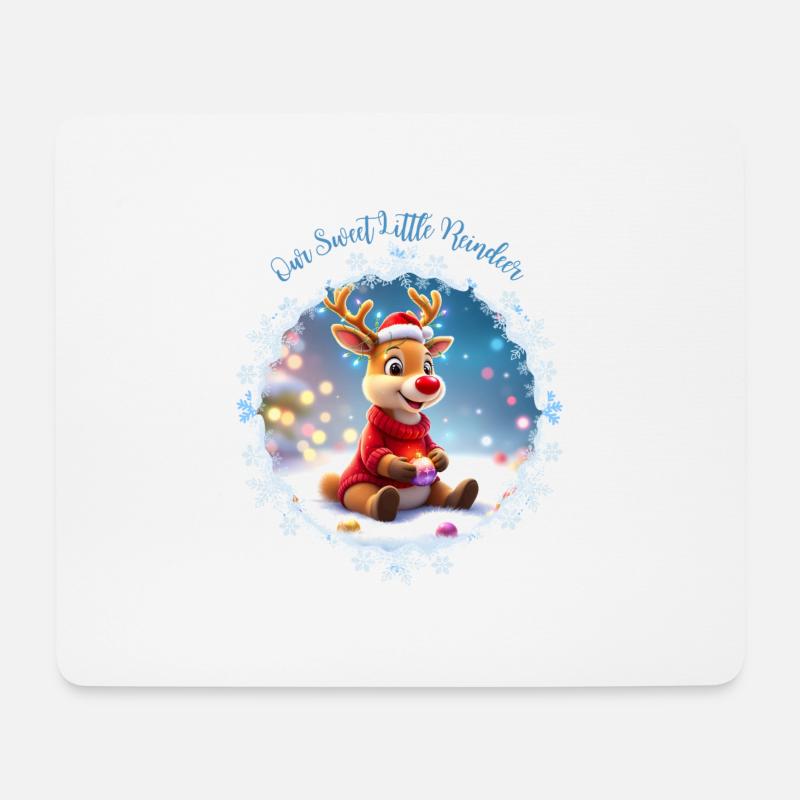 Unser kleines süßes blaues Rentier - Mousepad (Querformat) - Weiß