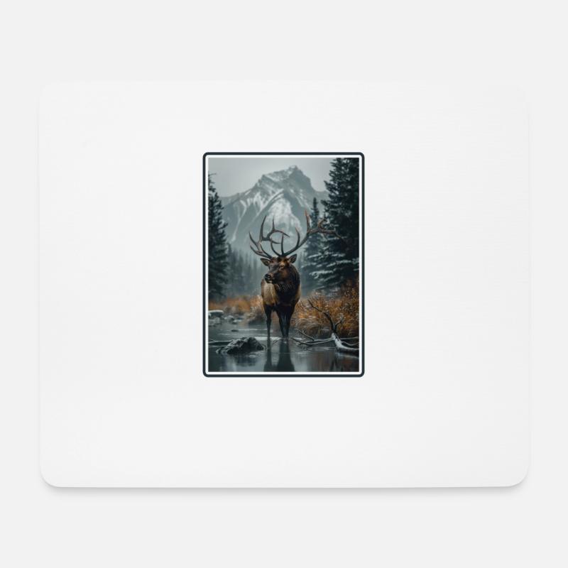 Elche Elch - Mousepad (Querformat) - Weiß