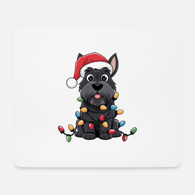 Scottish Terrier Christmas Lights Xmas Dogs Gifts - Mousepad (Querformat) - Weiß