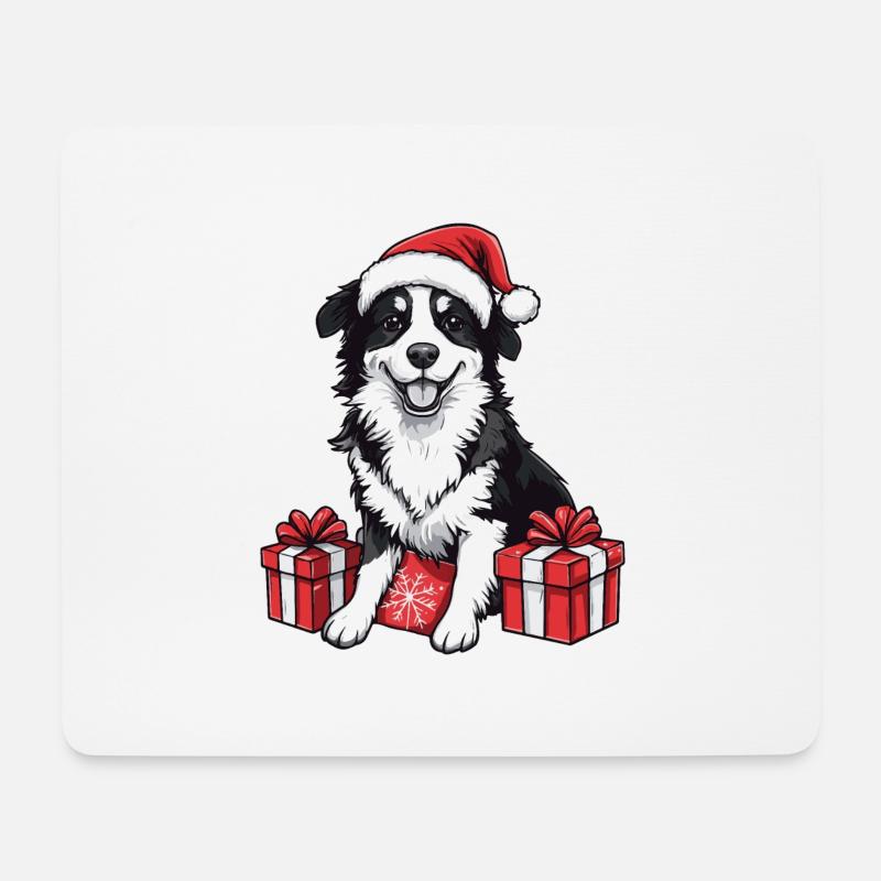 Border Collie Hund Weihnachten Geschenke - Mousepad (Querformat) - Weiß