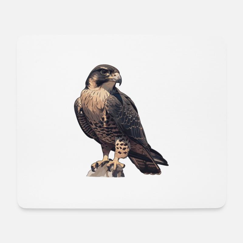 Falken Falke - Mousepad (Querformat) - Weiß
