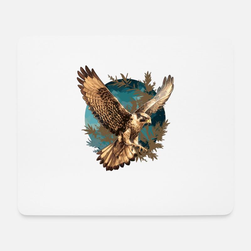 Falken Falke - Mousepad (Querformat) - Weiß