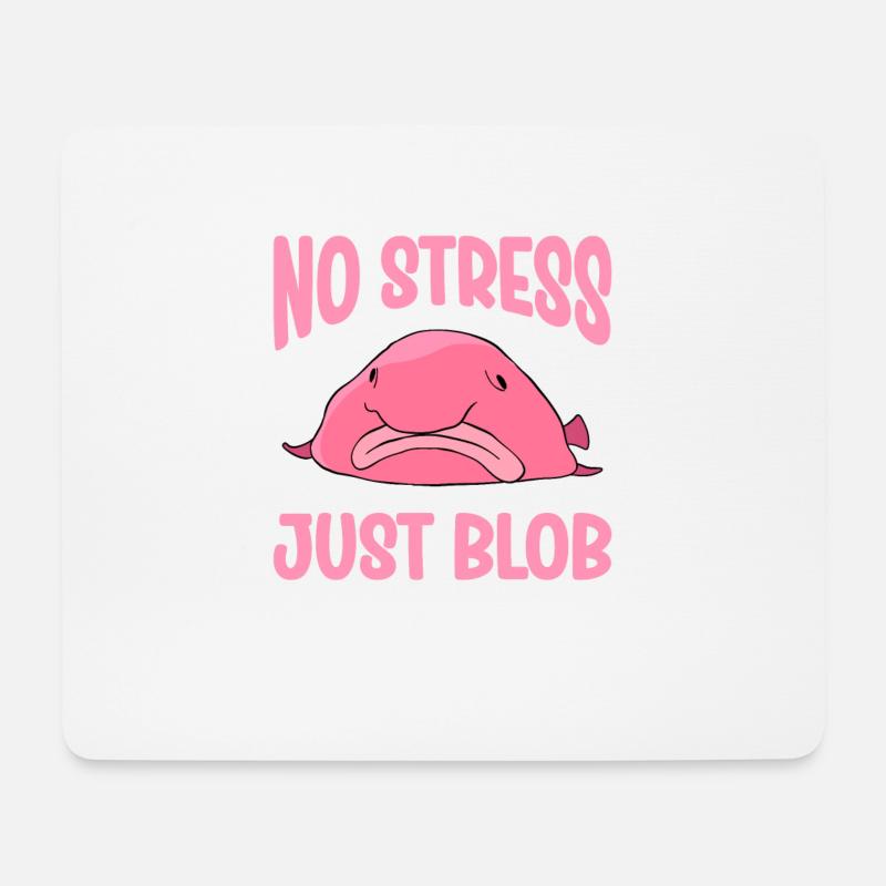 Lustige Blobfische Niedlicher Blobfisch - Mousepad (Querformat) - Weiß