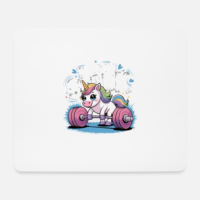 Einhorn Unicorn Ich Bin So Stark - Mousepad (Querformat) - Weiß