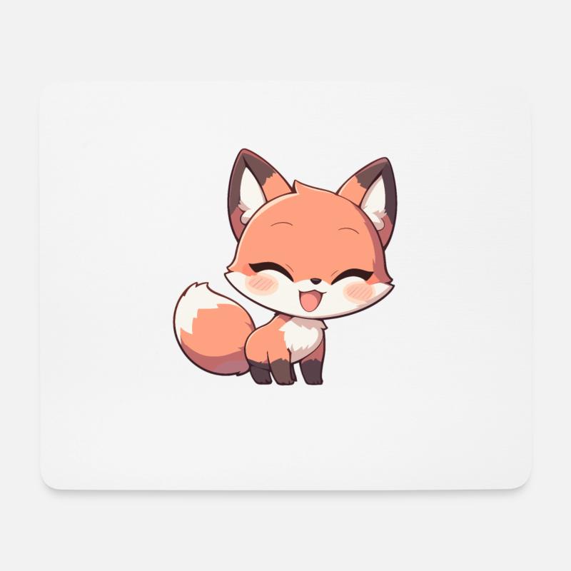 Renards Renard - Tapis de souris (format paysage) - blanc