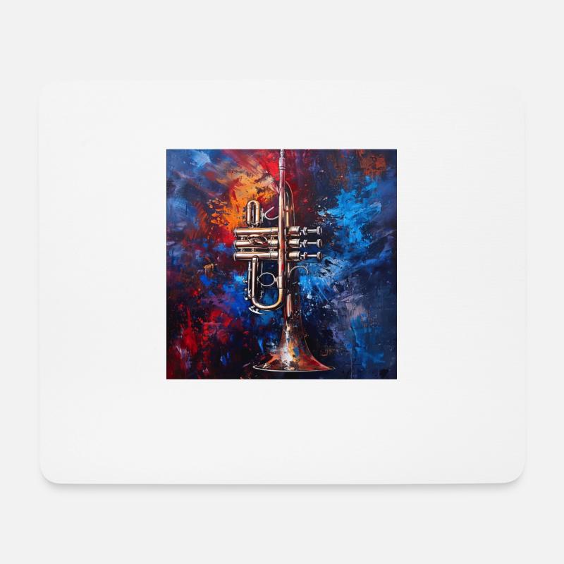 Trompete - Mousepad (Querformat) - Weiß