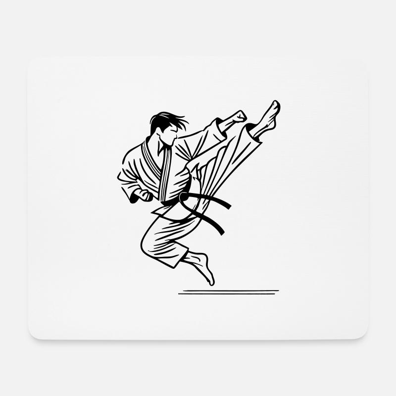 Karataka Karate Fighter teakwondo jiujitsu - Mouse Pad (horizontal) - white