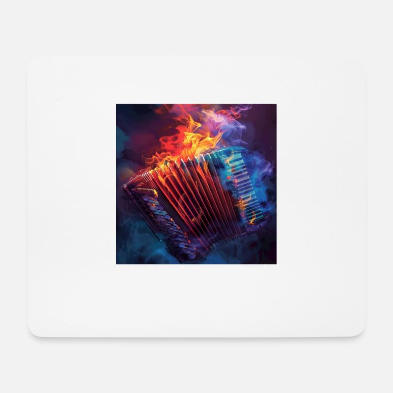 Akkordeon - Mousepad (Querformat) - Weiß