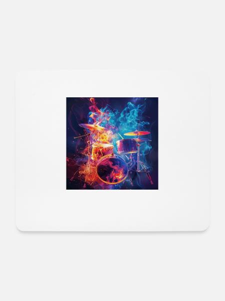 Schlagzeug - Mousepad (Querformat) - Weiß