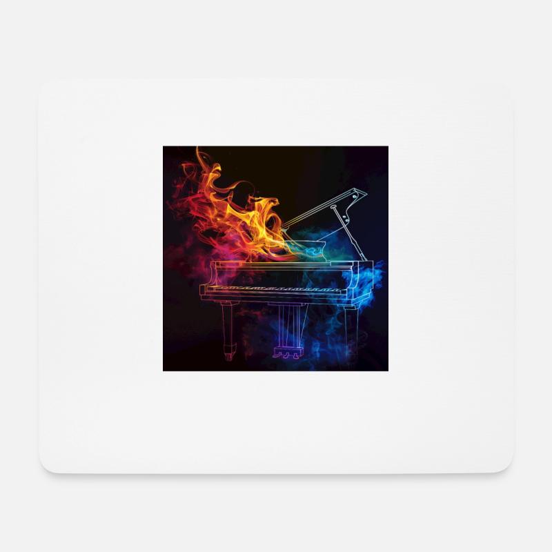 Klavier - Mousepad (Querformat) - Weiß