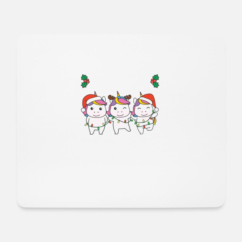 Merry Christmas süßes Einhorn Weihnachtliches - Mousepad (Querformat) - Weiß